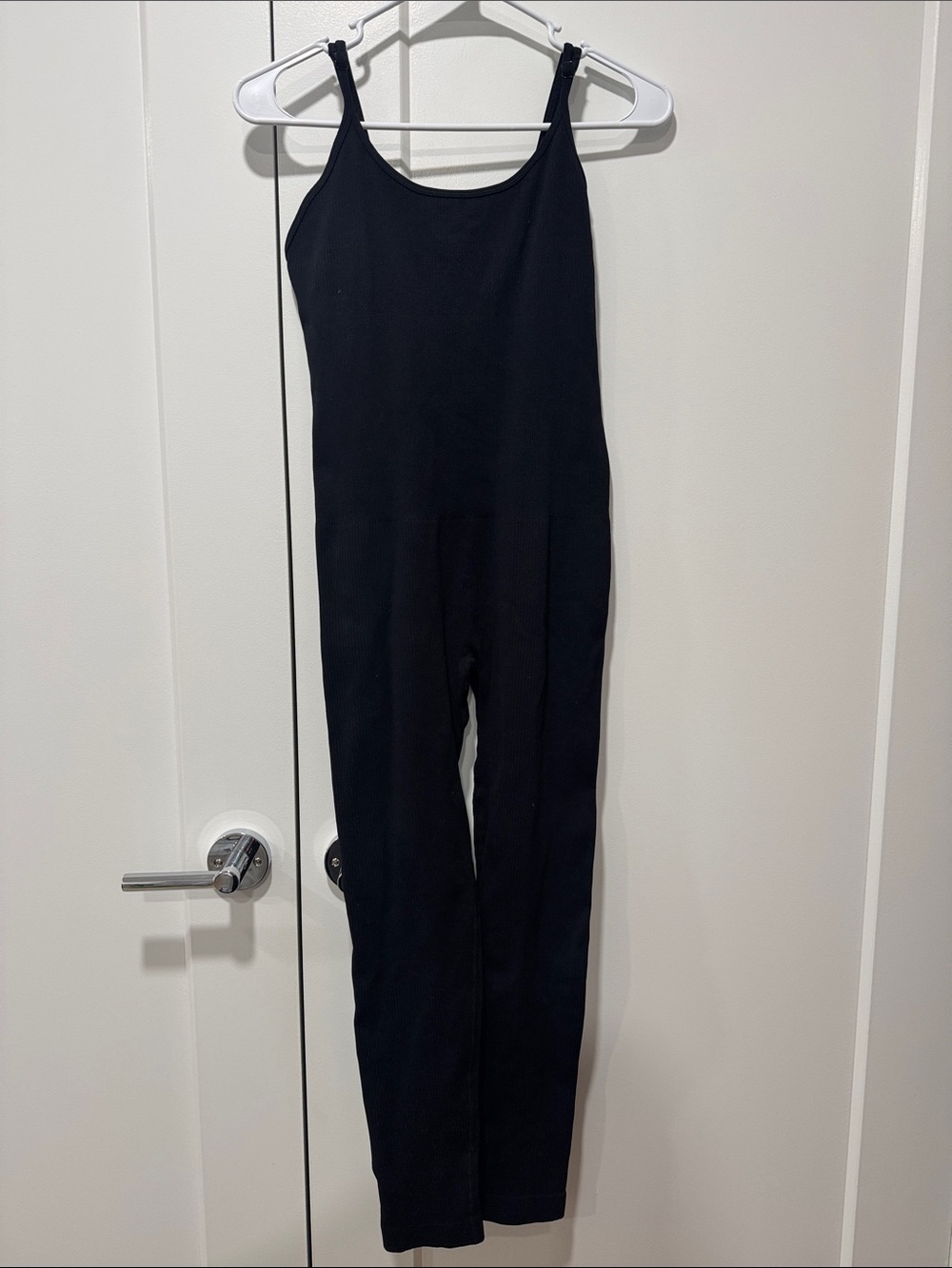 Classic Black Ribbed Tank Jumpsuit